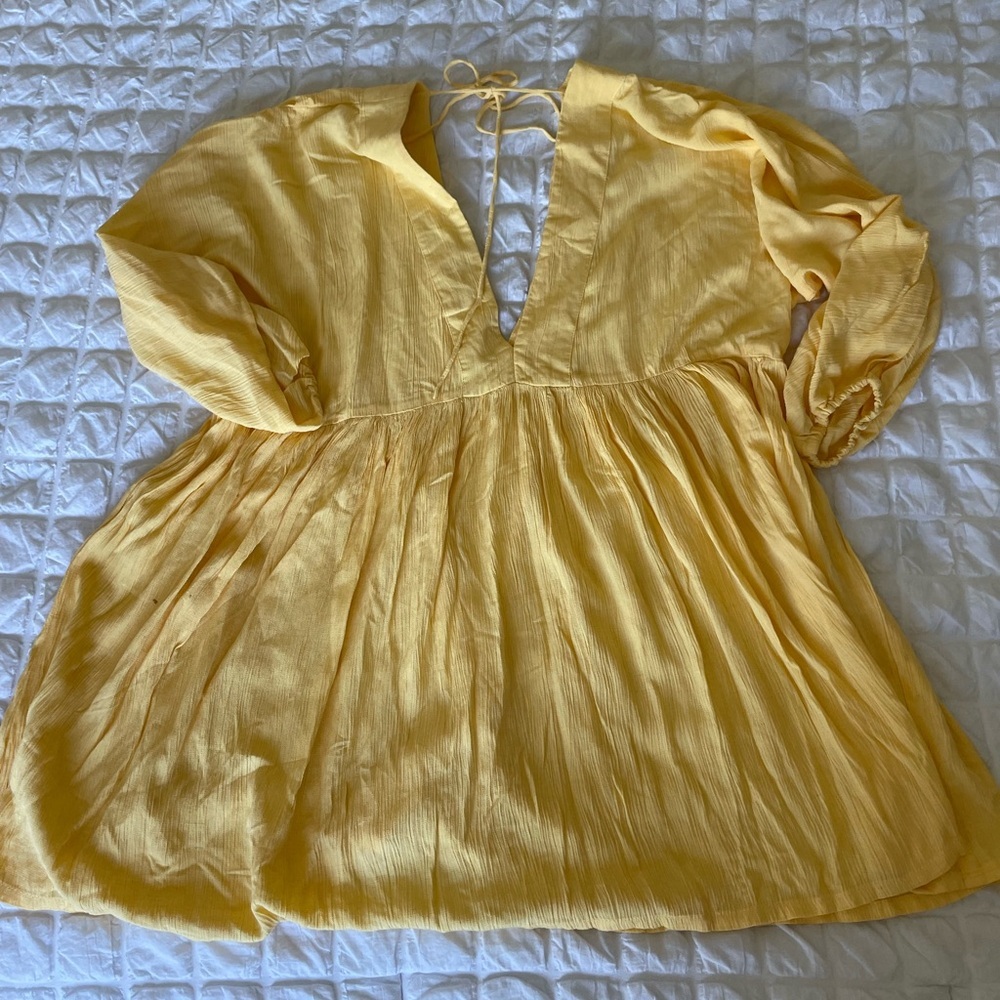 Jen’s Pirate Booty yellow V neck babydoll dress